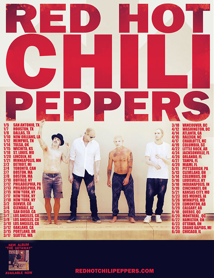 red hot chili peppers full tour schedule