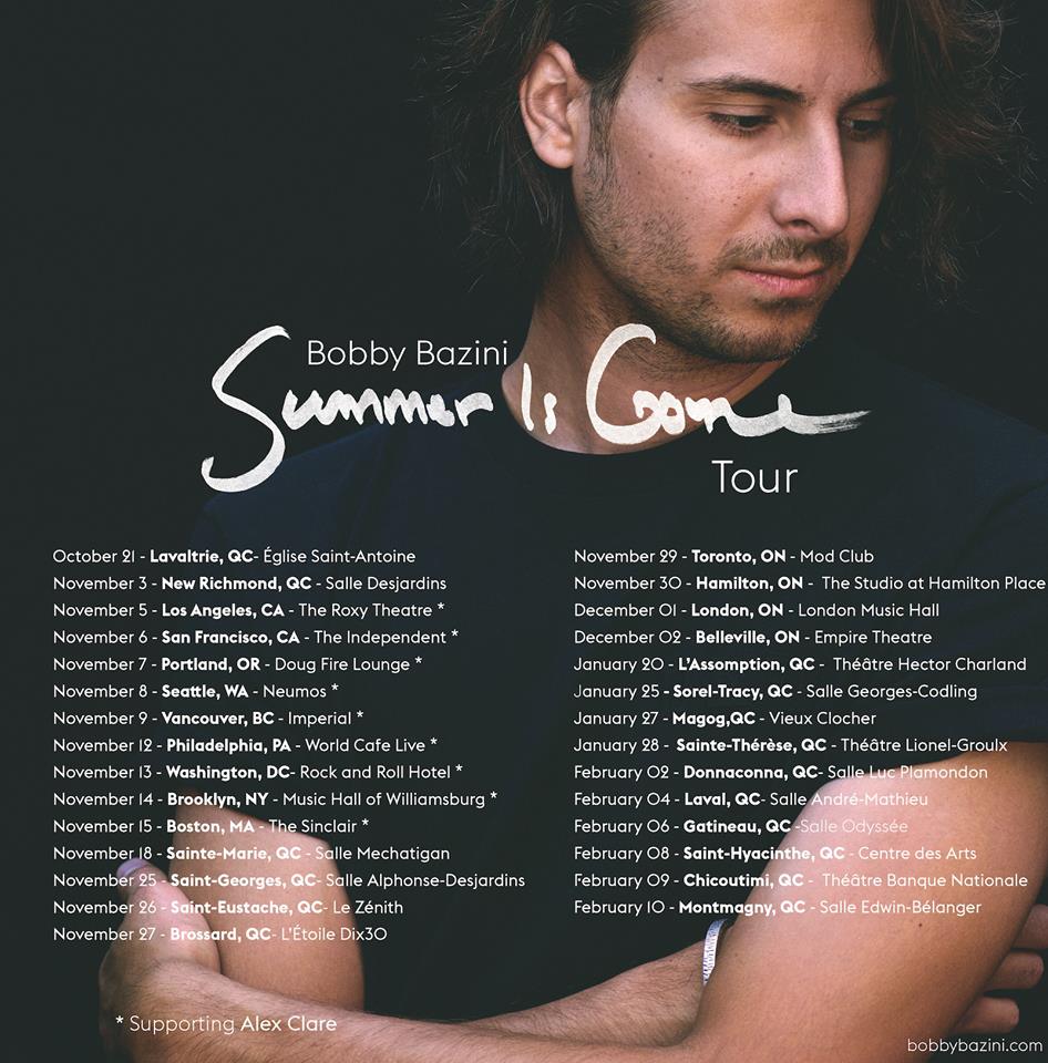 bobby bazini tour schedule