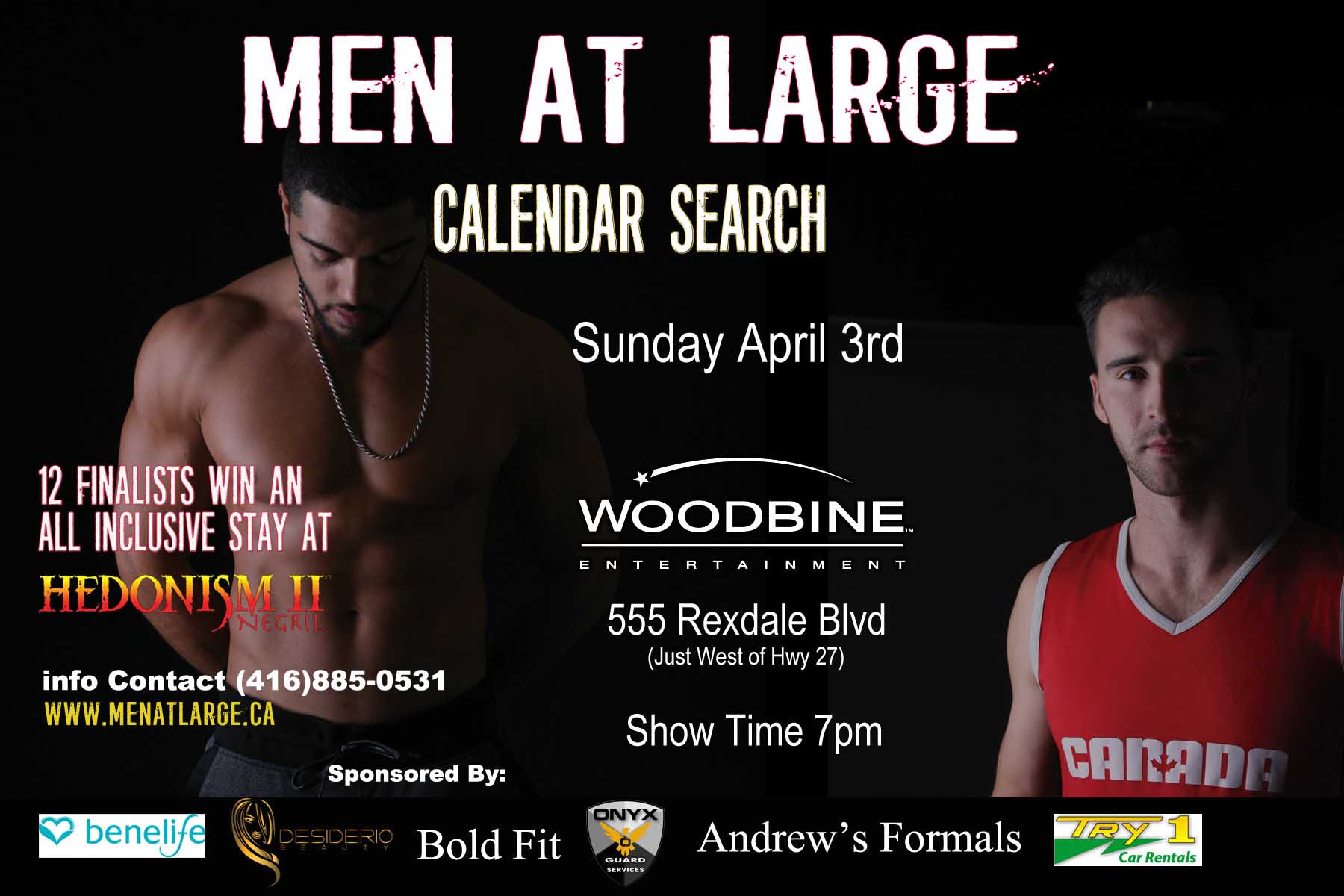 Men At Large Tickets Calendar Model Search