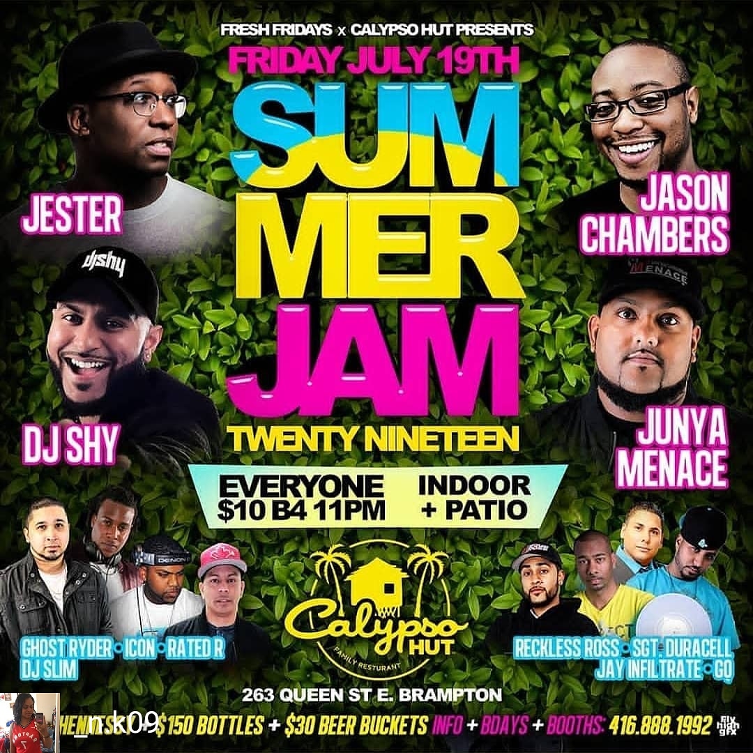 FRESH FRIDAYS-SUMMER JAM 2019 @CALYPSO HUT (BRAMPTON)