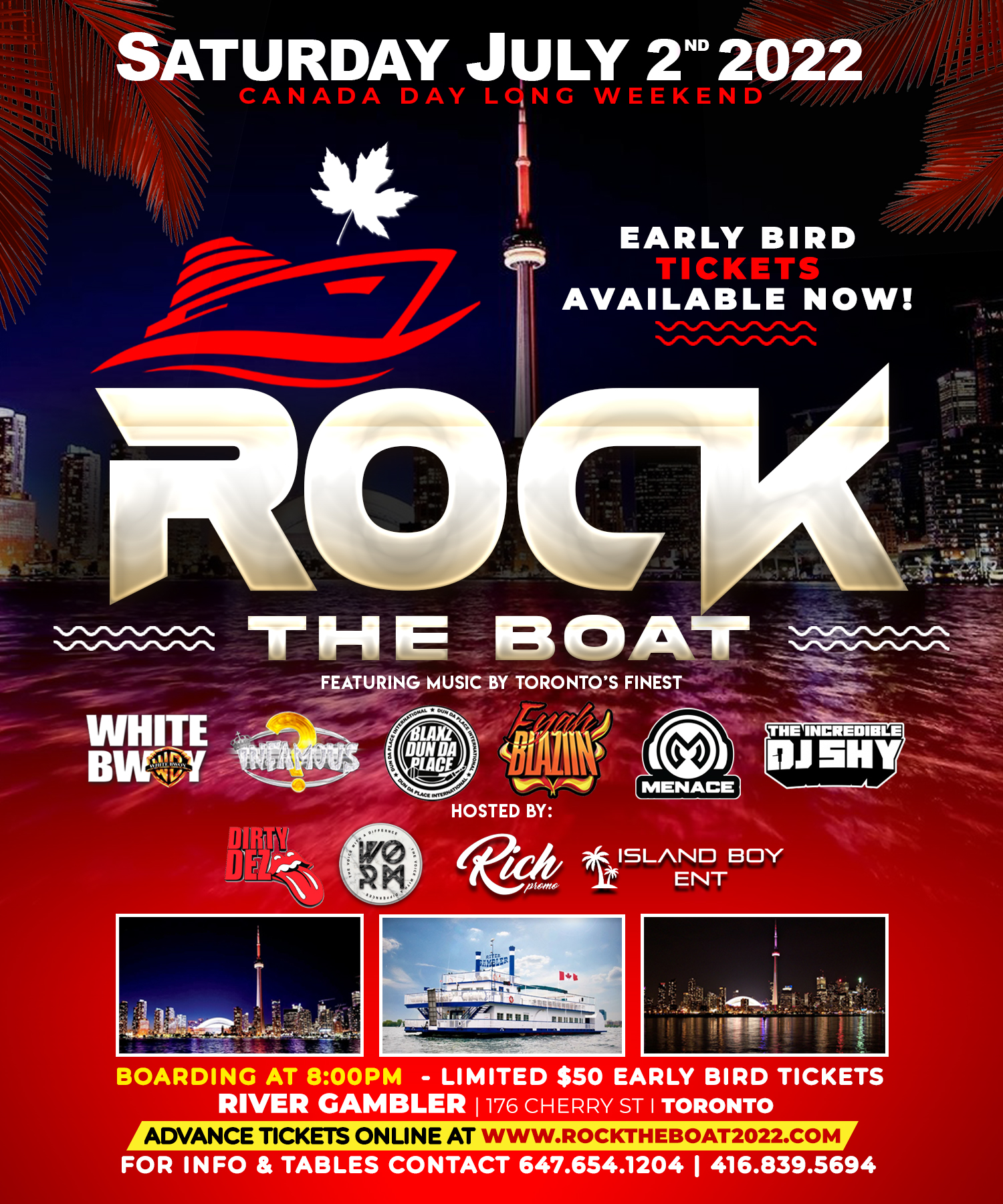 ROCK THE BOAT CANADA DAY BOAT CRUISE