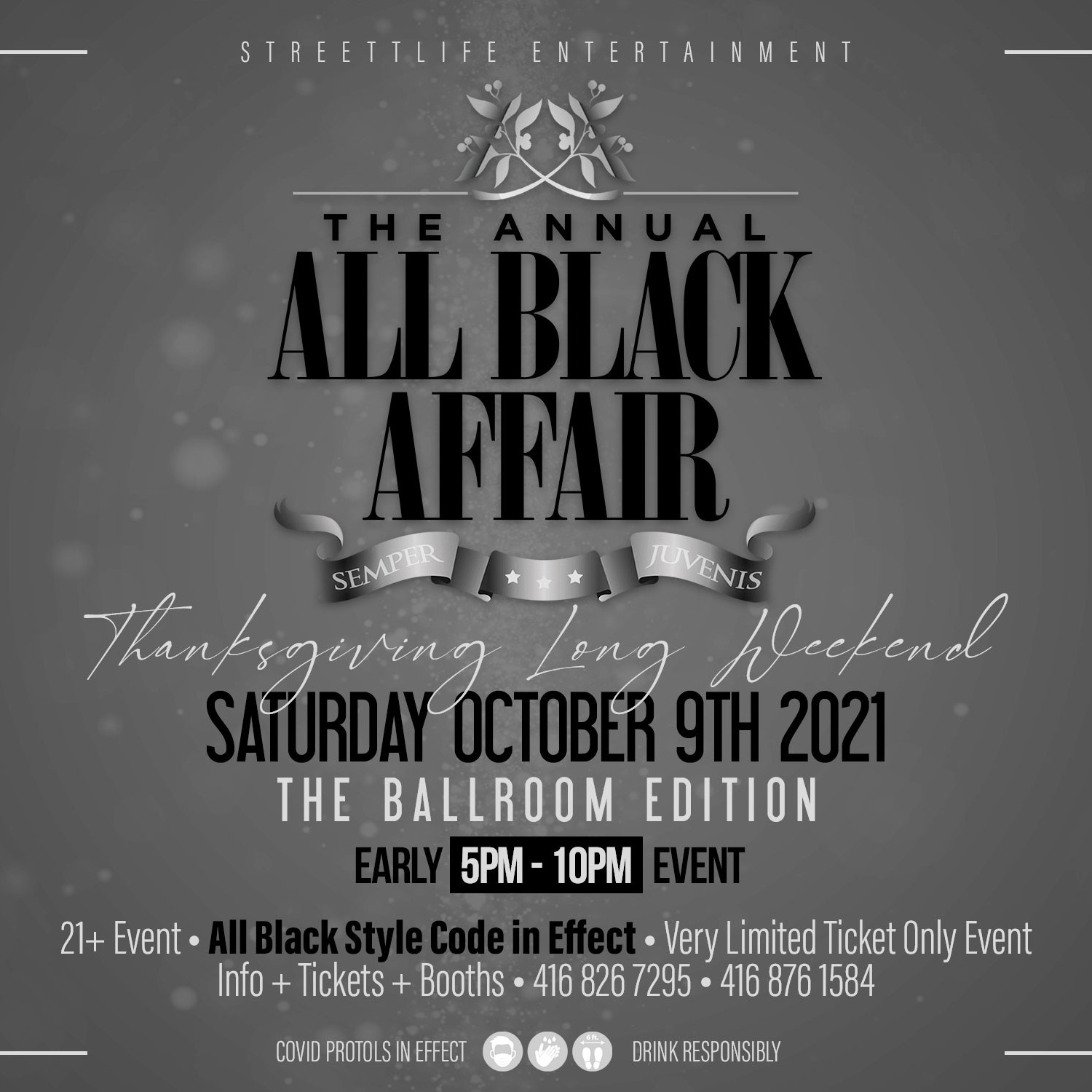 All Black Affair Thanksgiving Long Weekend event in Ontario,Canada by