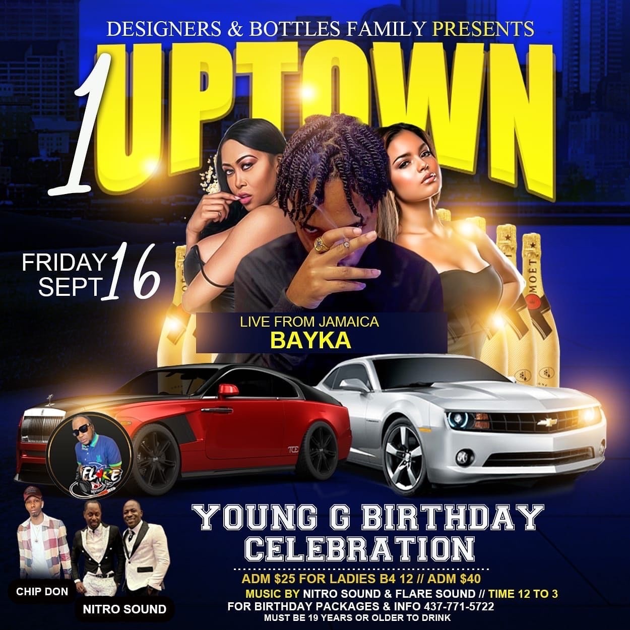 1UPTOWN || featuring live from Jamaica BAYKA || Young G birthday celebration