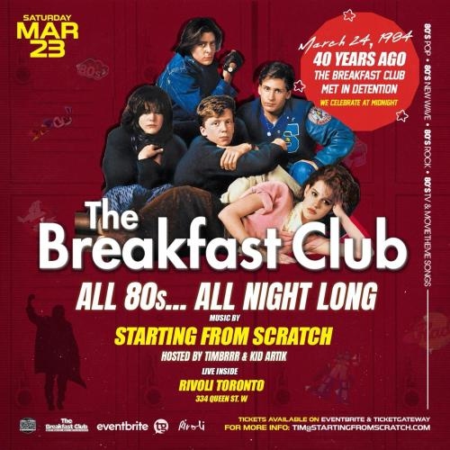THE BREAKFAST CLUB ~  MARCH 23RD 2024 ( all things 80s )