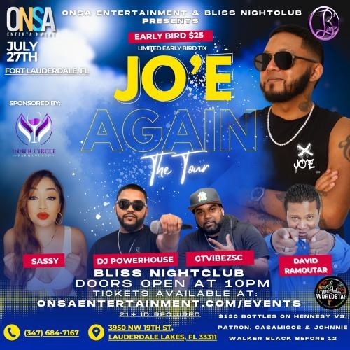 Jo'E Again The Tour (Fort Lauderdale, FL)