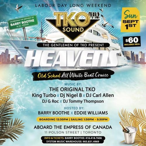 TKO HEAVENS - Old School All White Boat Cruise