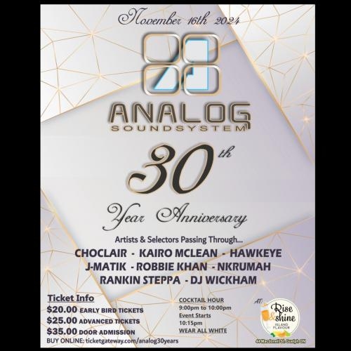 Analog Soundsystem 30th YEAR ANNIVERSARY