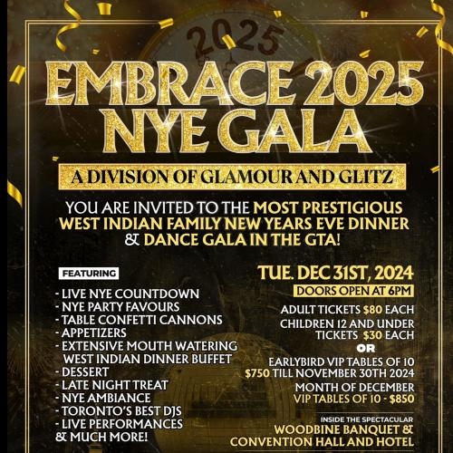 EMBRACE 2025 NYE GALA - Family New Years Eve Dinner and Dance 