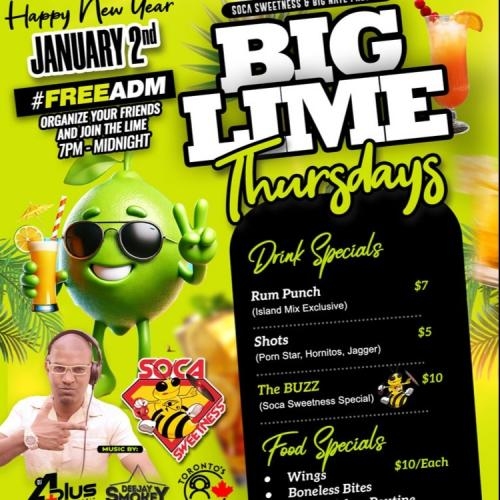 BIG LIME THURSDAYS Jan 2nd 