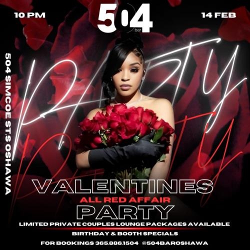 Friday, February 14th – The All Red Affair at 504 Bar!