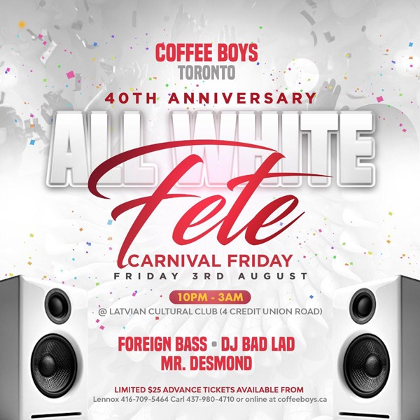 ALL WHITE FETE CARNIVAL FRIDAY