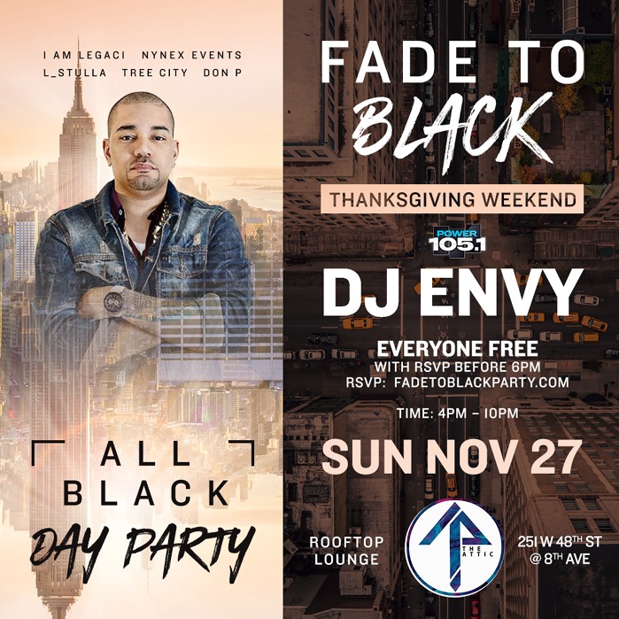 Fade To Black The All Black Day Party Nov. 27th at The Attic