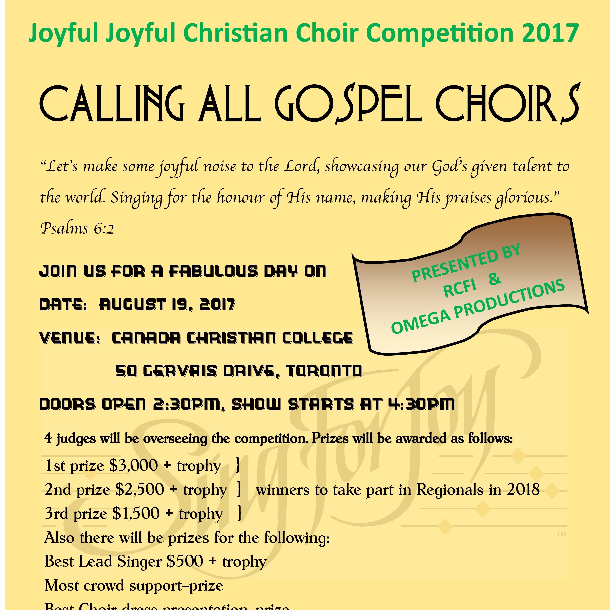 Joyful Joyful Christian Choir Competition 2017