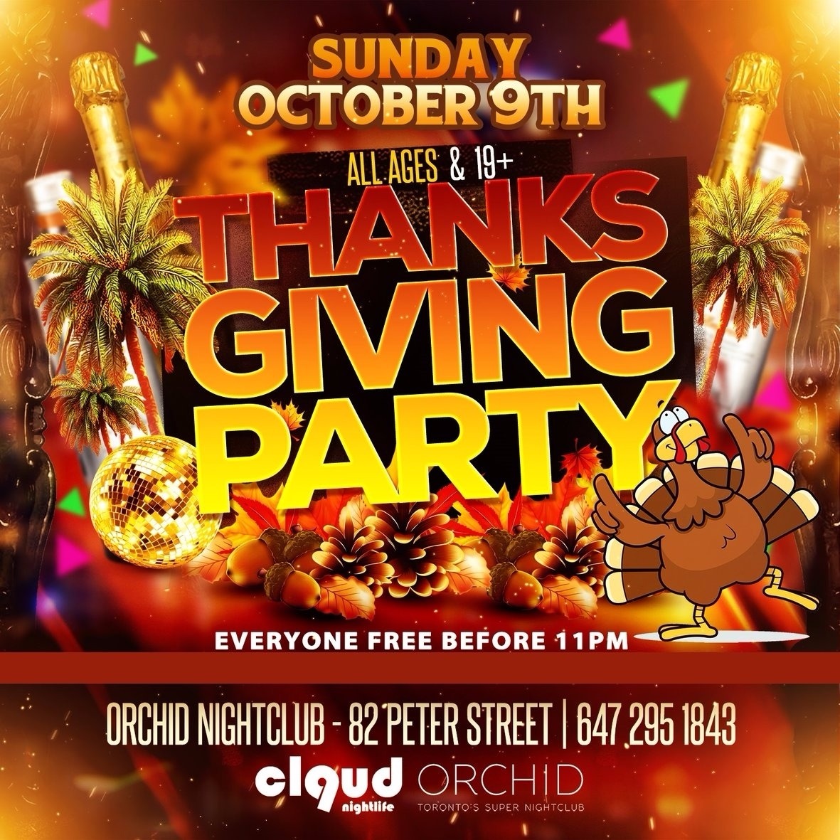 Thanksgiving After Party @ Orchid / Sun Oct 9 (Long Weekend) | FREE B4 11Pm