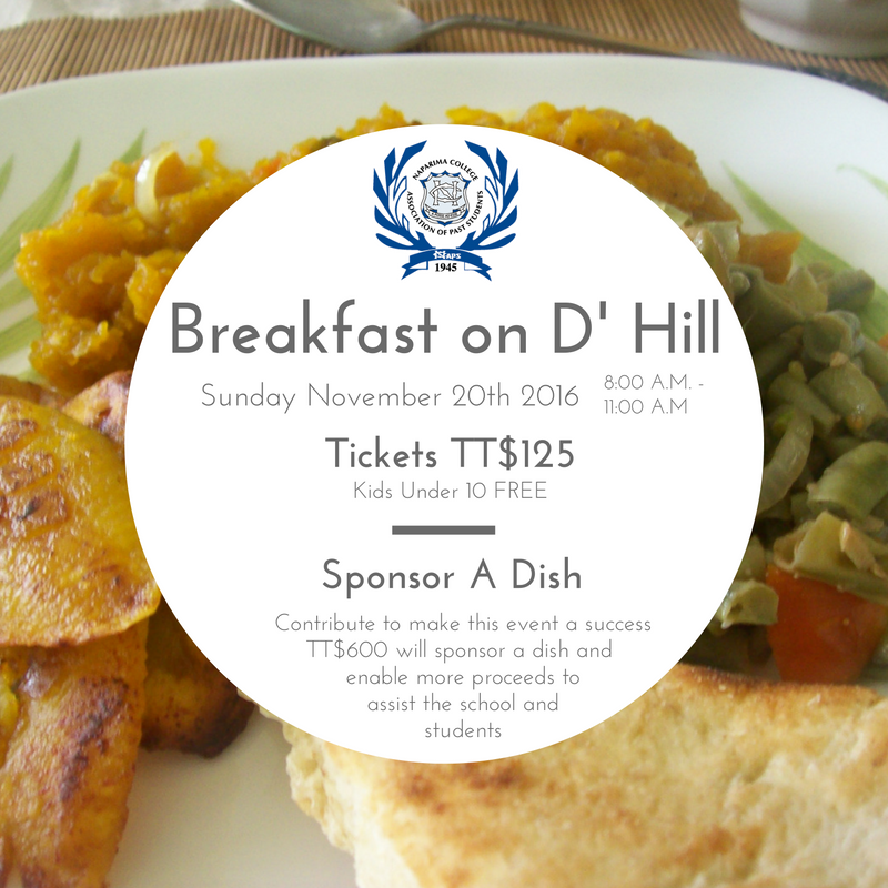 Naparima College Association Of Past Students Breakfast On D' Hill