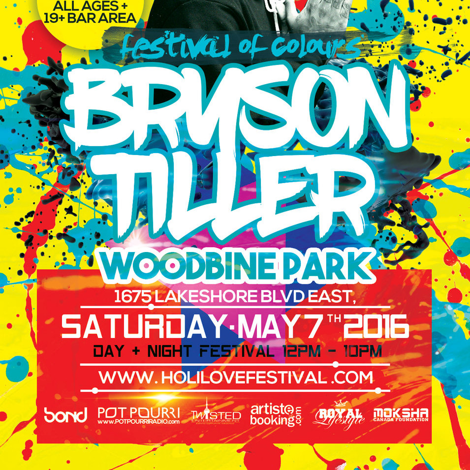 Bryson Tiller Live Concert Tickets Holi Love Festival Toronto 2016