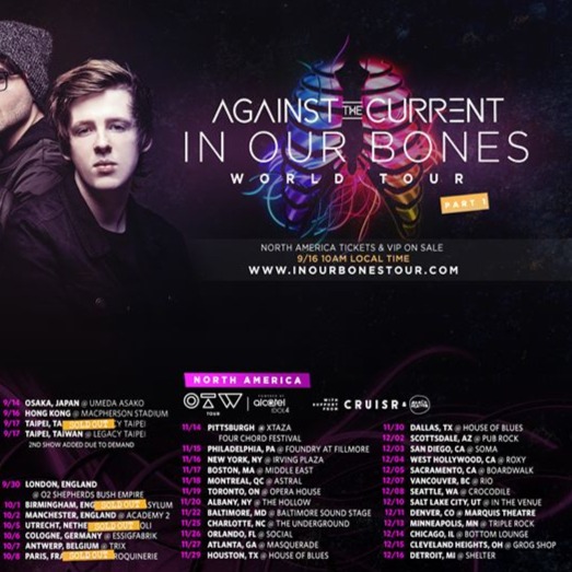 Against The Current Toronto Tickets In Our Bones World Tour