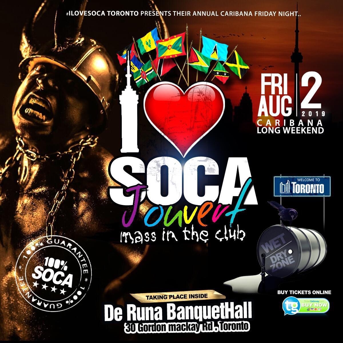 I LOVE SOCA JOUVERT - AUG 2ND - INDOORS + OUTDOORS